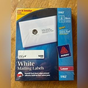 Avery labels 5162 (1400 labels total)